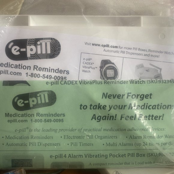 e-Pill Large Weekly Pill Organizer With Reminder 7 Day x 4 - Picture 3 of 3